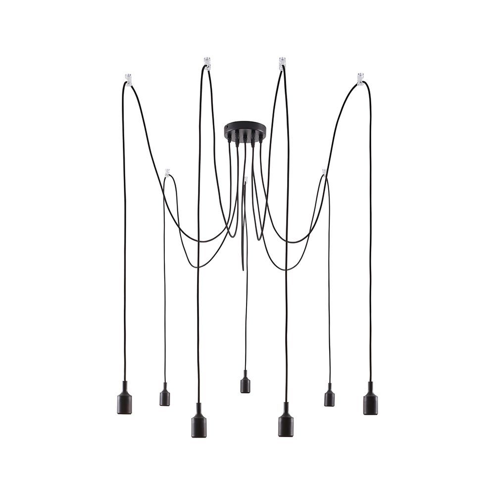 Neordic pendant light Ketil 7-light silicone black