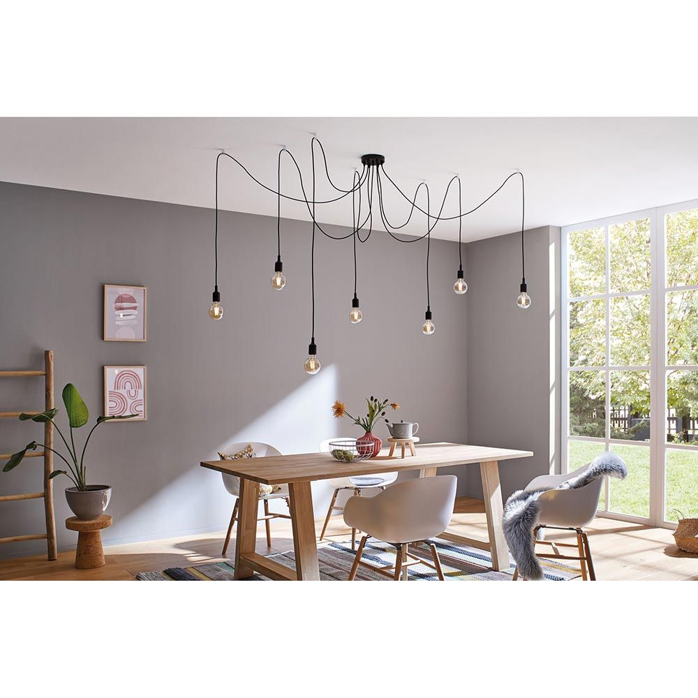 Neordic pendant light Ketil 7-light silicone black