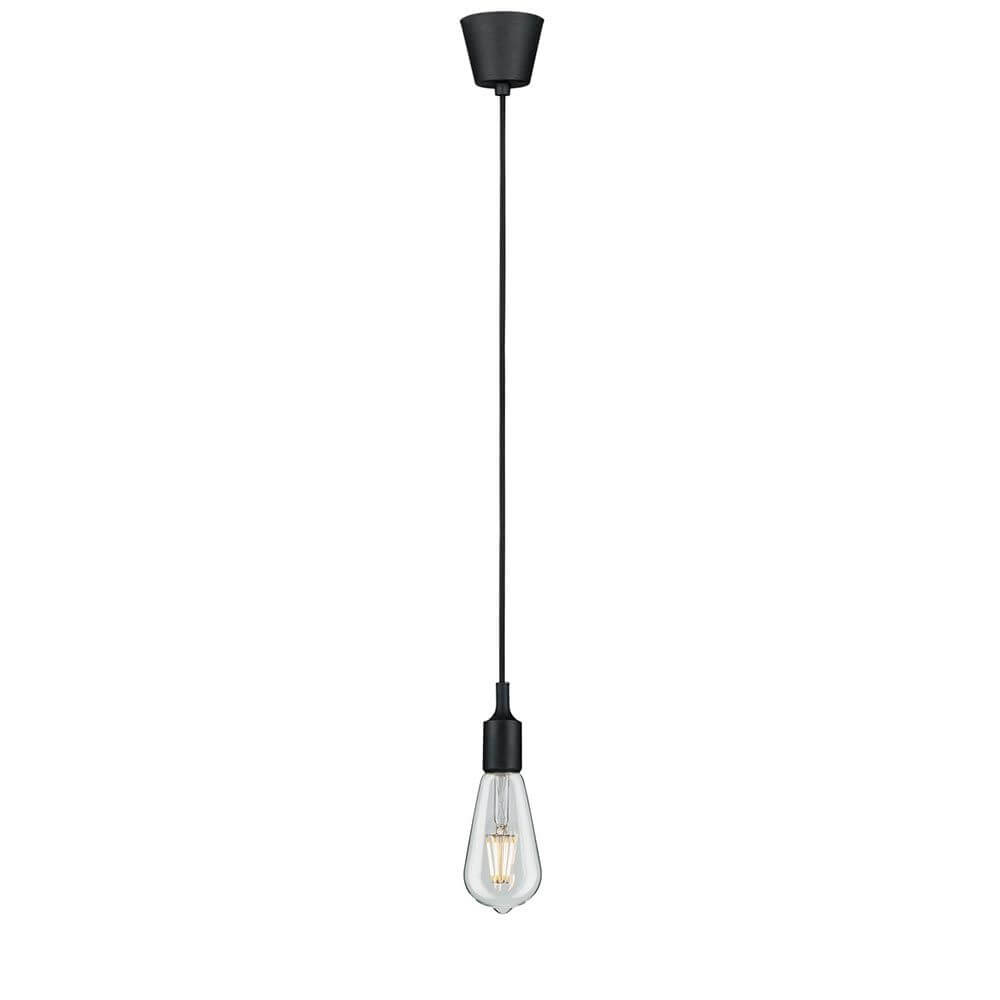 Neordic Pendelleuchte Ketil Schwarz – elegante schwarze Pendellampe mit E27-Sockel im Vintagelook.