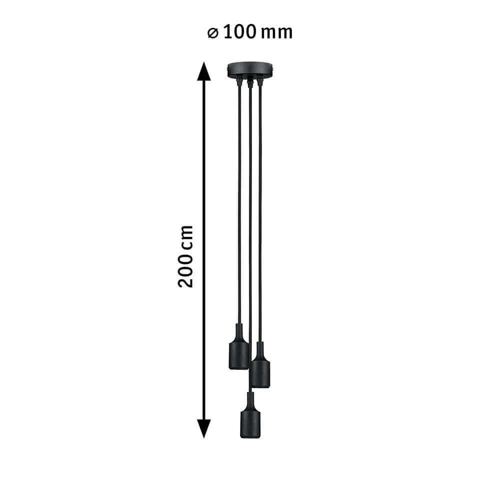 Lampada a ciondolo neordica Ketil 3-flame nero