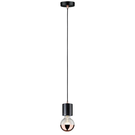 Neordic pendant light Nordin marble in vintage look with copper accents and black cable.
