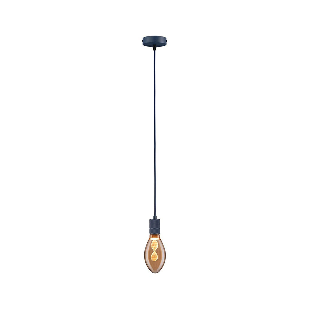 Neordic Pendelleuchte Tilla Nachtblau Dimmbar Metall mit elegantem Textilkabel in nachtblauem Design.