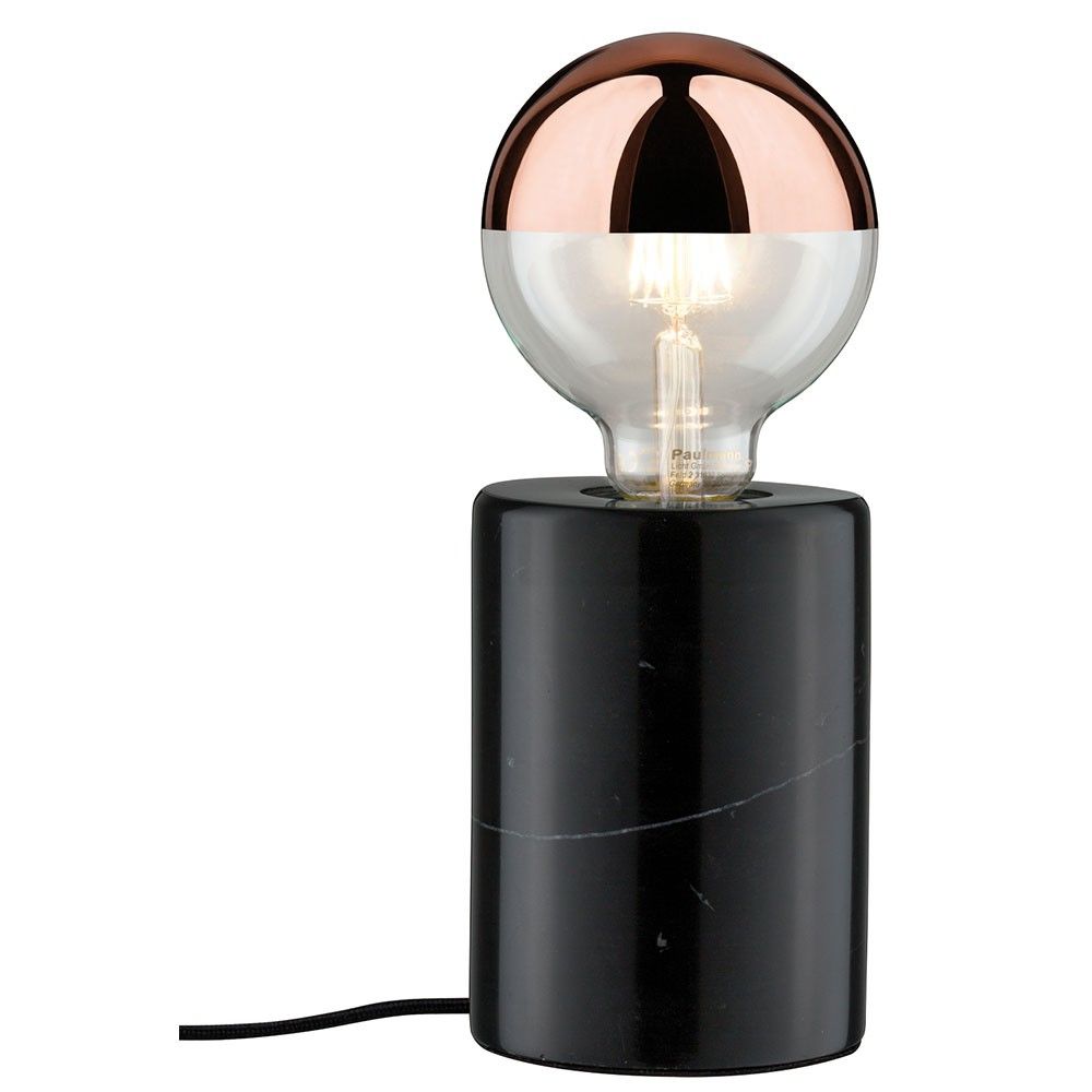 Neordic Nordin Tischleuchte aus echtem Marmor und Kupfer in rundem Design, ideal für skandinavisches Wohnen.