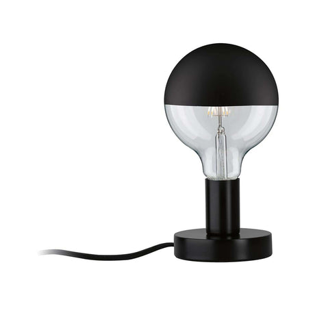 Lampe de table Neordic Haldor en métal noir avec ampoule en verre et pied en métal noir