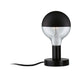 Neordic Tischleuchte Haldor Schwarz Metall mit gläserner Lampe und schwarzem Metallfuß