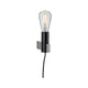 Neordic Wandleuchte Aik Dimmbar Schwarz mit E27-Sockel und trendigem Rauchglas.