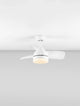 Nerina LED Ventilator 3000, 4000, 6500K Weiß an der Decke installiert mit modernem Design.