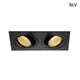 New Tria 2 DL Square Set Schwarz 2x6W 38° 2700K mit zwei warmweißen LEDs in mattem Schwarz.