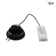 New Tria Round Downlight Schwarz 6W 38° 3000K mit schwenkbarem LED-Einsatz und Trafo.