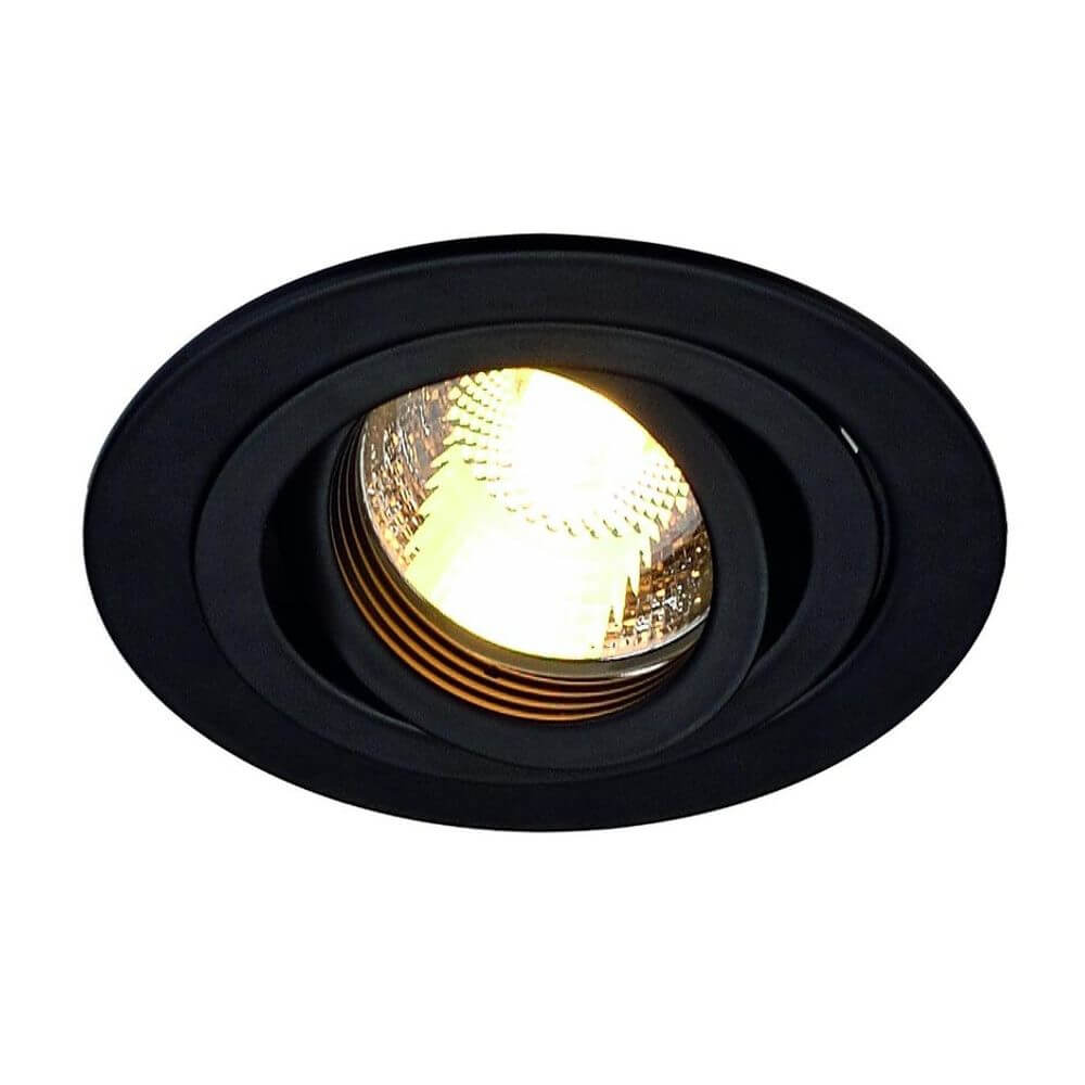 New Tria GU10 Round Downlight Schwarz max. 50W inkl. Blattfedern mit schwenkbarem Design.