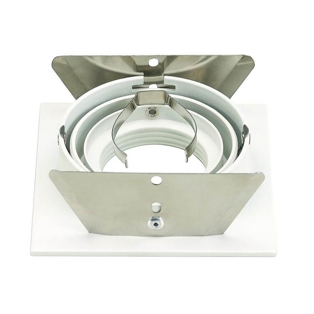 New Tria GU10 Einbauleuchte, weiß, mit Blattfedern, passend für Halogen- und LED-Leuchtmittel, maximal 50W.