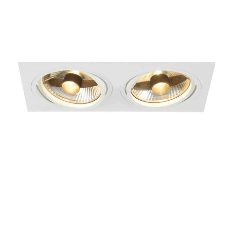 New Tria II ES111 Square Weiß GU10 max. 2x75W Einbauleuchte, weiße 2-flammige Deckenleuchte