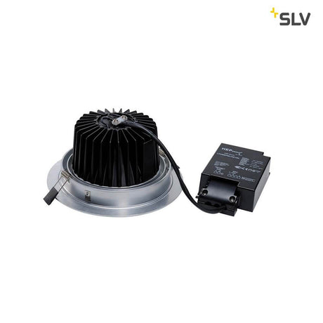 New Tria LED DL Round Set Alu-Gebürstet 25W 30°, 3000K, inkl. Treiber, Clipf. Detailaufnahme des LED-Treibers.