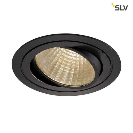 New Tria LED Downlight Round Black 25W 30° 3000K in black with swivel insert