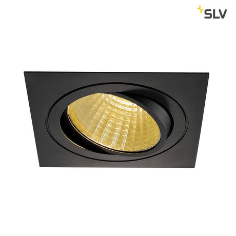 New Tria LED Downlight Square Set Black 25W 30° 2700K in black design with swivel insert