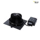 New Tria LED Downlight Square Set Schwarz 25W 30° 2700K mit schwenkbarem Einsatz und LED-Treiber.