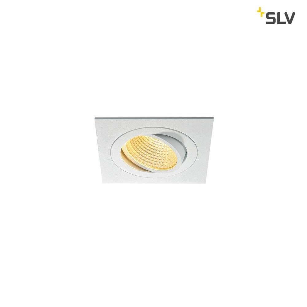 New Tria LED Downlight Square Weiß 12W 38° 2700K in quadratischer Form, warmweißem Licht und schwenkbarem Einsatz.
