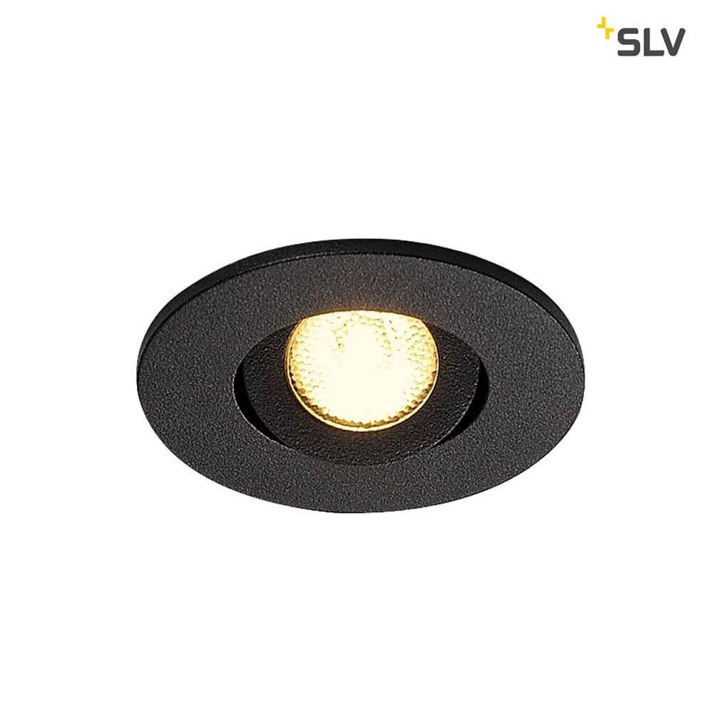 New Tria Mini Round Downlight Schwarz 30° 3000K mit warmweißer LED in runder Form von SLV