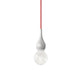 Blubb Mini Einbau-Pendellampe aus Glas mit rotem Kabel und mundgeblasenem Glasdesign.