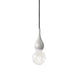 Blubb Mini Einbau-Pendellampe aus Glas, moderne Leuchte mit mundgeblasenem Glas und stylishen Stoffaufhängung.