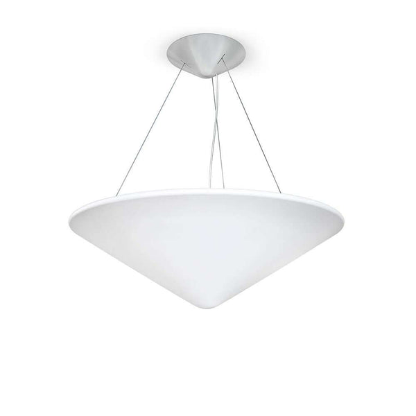 Cao Mao LED Pendelleuchte Weiß - weiße Design-Pendelleuchte aus Kunststoff mit 3 Stahlseilen