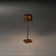 Nice LED Outdoor USB-Tischlampe CCT in Rostfarbe, dimmbar und mit variabler Farbtemperatur.