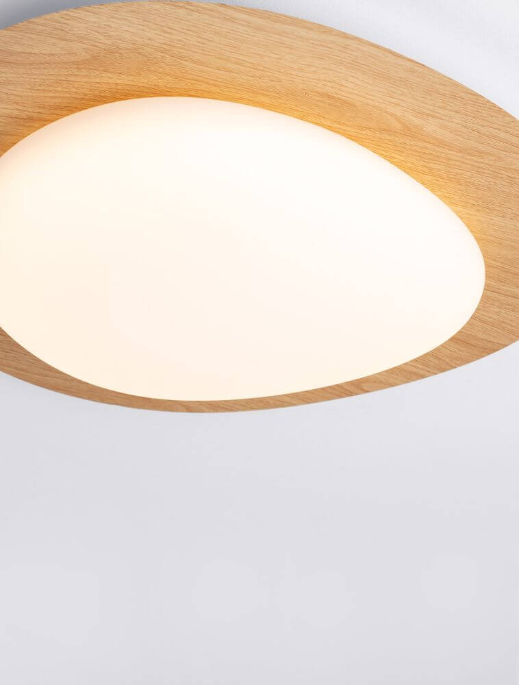 Nimbus LED Deckenleuchte 3000K Holz, Weiß - moderne Deckenleuchte mit Holzrahmen und weichem Licht.