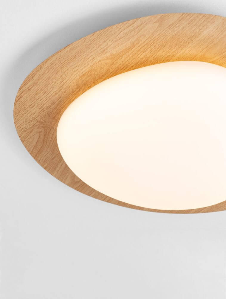 Nimbus LED Deckenleuchte 3000K Holz, Weiß - stilvolle Deckenleuchte mit Holzrahmen und warmem Licht.