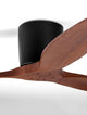 Ninemia Ventilator Ohne Beleuchtung Ø 132cm, elegantes Design mit Sandy Black Metal und Dark Wood Color Holzflügeln.