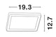 Abmessungen der Nobu LED Außenwandleuchte 3000K Schwarz IP65, 19.3 cm x 12.7 cm.