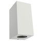 Außen-Wandleuchte Canto Maxi Kubi 2 IP44 Weiß in minimalistischem Design mit Lichtstrahl nach oben und unten.
