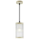 Coupar Außen Pendelleuchte IP54 mit geripptem Diffusor und modernem Design in beige und schwarz.