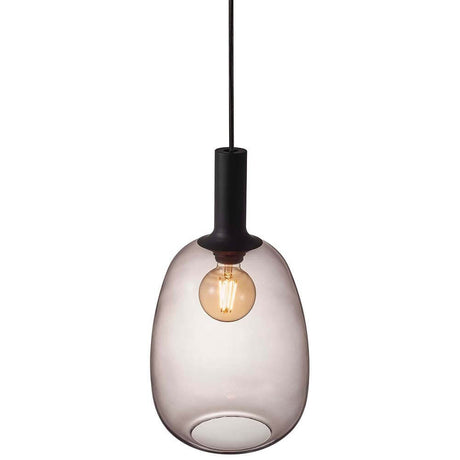 Suspension Alton 23 noire, fumé – élégante lampe en verre fumé pour une lumière chaude.