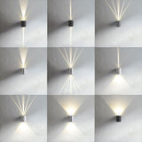 LED Außen-Wandleuchte Canto Kubi 2 in verschiedenen Lichtmustern und Designs, minimalistisch und dekorativ.