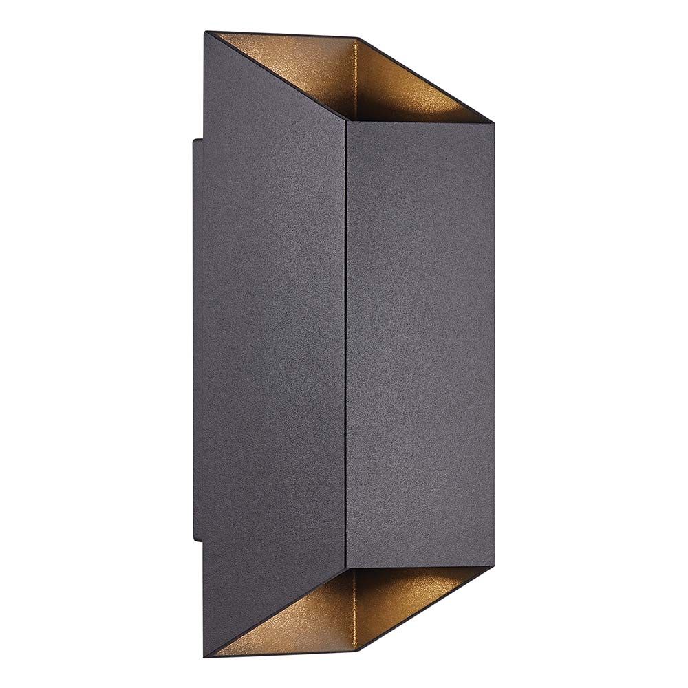 Nico Square Außenwandleuchte 2-flammig IP54 mit elegantem, modernem Design und Lichteffekt nach oben und unten.
