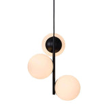 Hanglamp lilly zwart, opaal wit