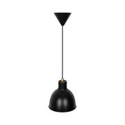 Pop pendant light with a matte finish and brass details, ideal for dining or kitchen tables.