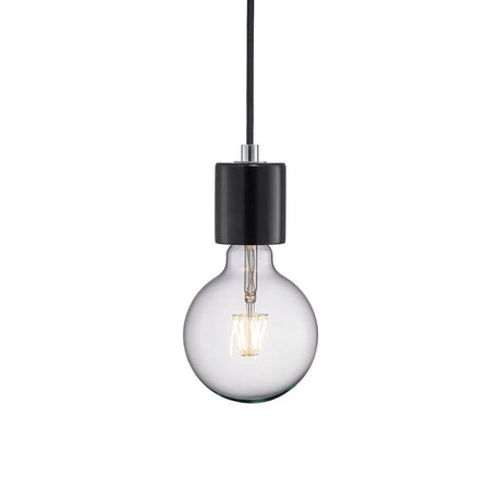 Marble pendant light Siv in black - elegant designer light with a contemporary black-transparent design.