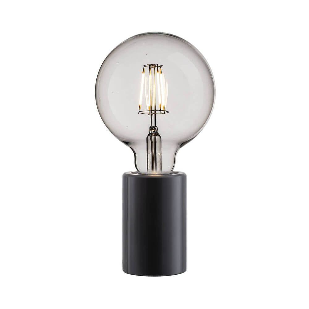 Siv marmor bordslampa svart