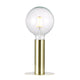 Tischlampe Dean Messing mit runder Glaskugel und goldenem Sockel, modernes Design für stilvolle Beleuchtung.