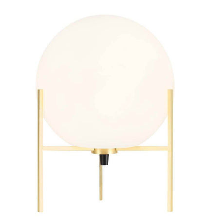 Bordlampe Alton hvit, opalhvit med moderne stativ og munnblåst glass.