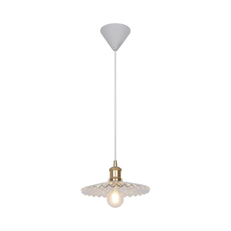 Torina Glas Hängeleuchte im Vintage-Stil mit mundgeblasenem Glas und femininen Akzenten.