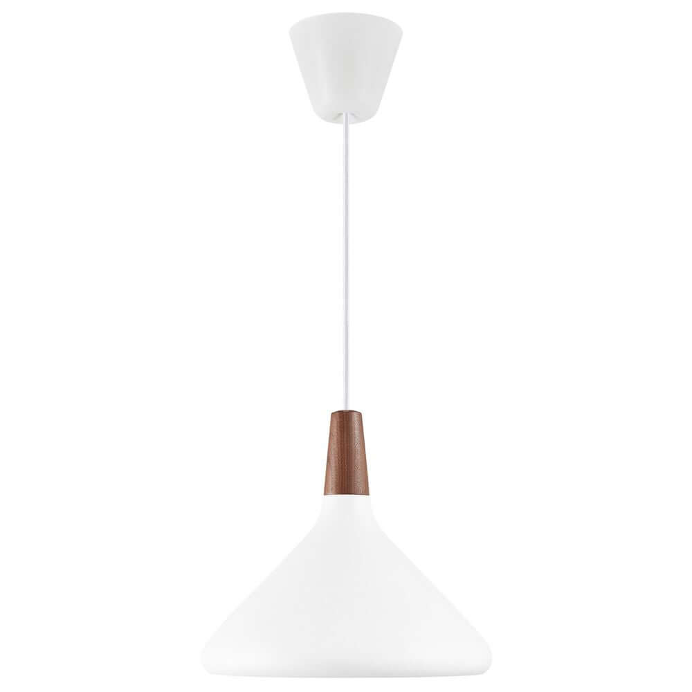 Pendelleuchte Nori 27 mit organischen Formen und nussbaumholz Details, ideal für minimalistische Einrichtung.