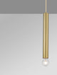 Norway Pendelleuchte E27 Ø 4,5cm Gold - elegante goldene Pendelleuchte mit zylindrischem Leuchtkörper und Glühbirne.