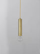 Norway Pendelleuchte E27 Ø 4,5cm Gold mit goldenem Zylinder und gläserner Birne, schickes Design.