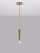 Norway Pendelleuchte E27 Ø 4,5cm Gold in elegantem Design mit goldenem Zylinder und Kugelleuchtmittel.