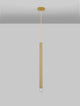 Norway Pendelleuchte E27 Ø 4,5cm Gold, elegante schlanke Pendelleuchte aus goldenen Zylindern mit Kugel Leuchtmittel.