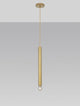 Norway Pendelleuchte E27 Ø 4,5cm Gold, elegante goldene Pendelleuchte mit zylindrischem Design und zentralem Leuchtmittel.