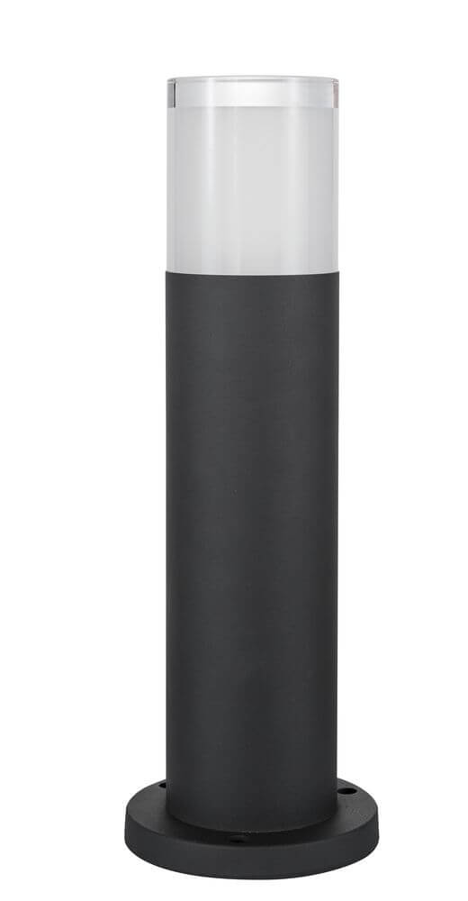 Noten LED Außenpollerleuchte 3000K Schwarz IP65 – moderner schwarzer Aluminium-Außenpoller mit opalem Schirm, 10W LED, 780 lm, warmweiß für Einfahrt/Terrasse