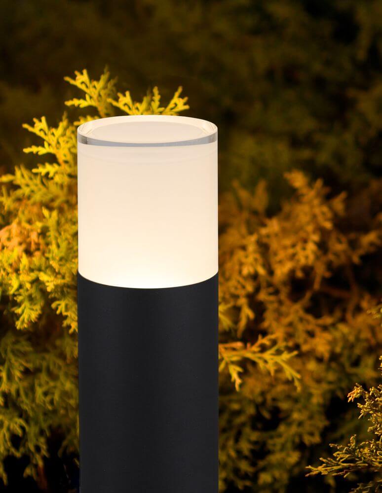 Noten LED Außenpollerleuchte 3000K Schwarz IP65 – schwarzer Aluminium-Poller mit 3000K warmweißem LED-Licht für Einfahrt, Terrasse und Eingang